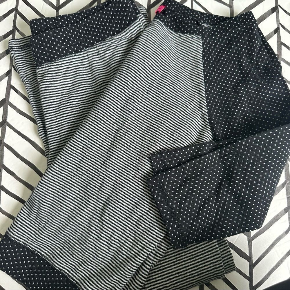 Betsey Johnson Size Small Stripe and Polka Dot Long Sleeve Pajama Set